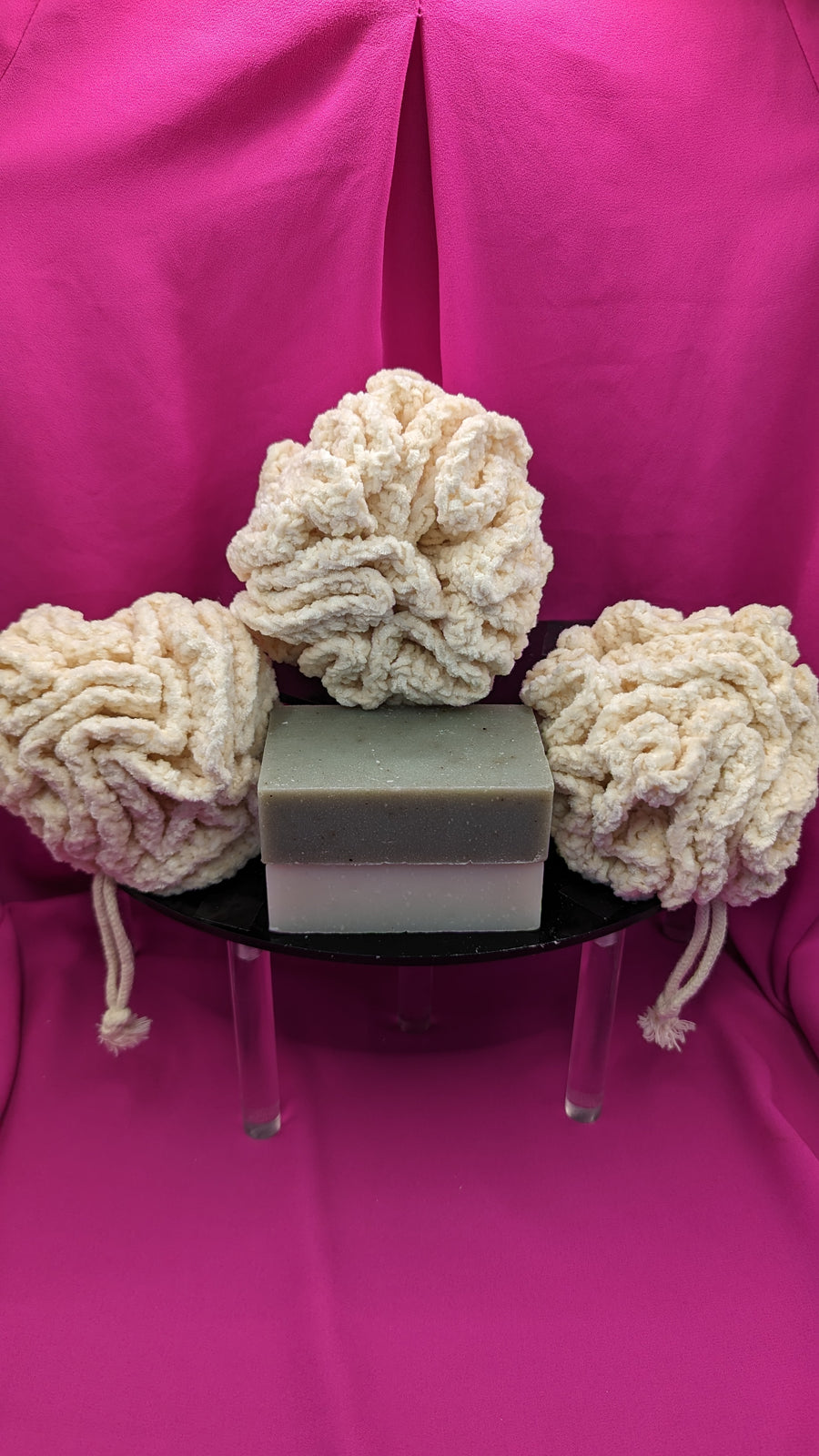 Natural Cotton Bath Sponge Pouf